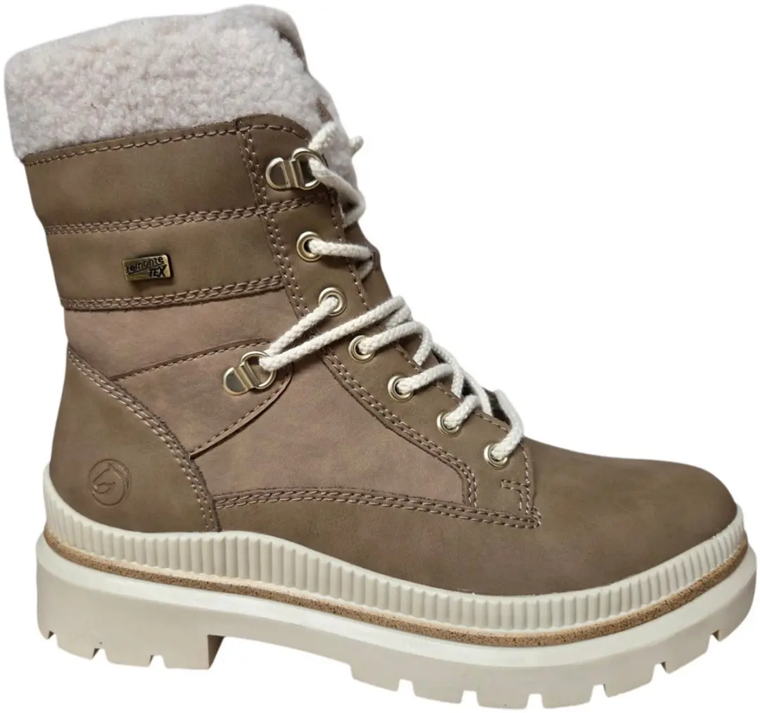 Remonte D0C77-20 Veterboots Beige Leer Dames Waterafstotend
