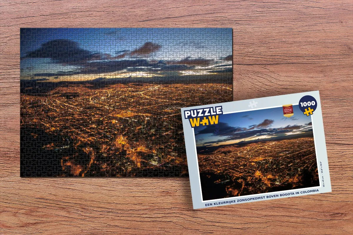 PuzzleWow Legpuzzel 1000 Stuks Multicolor - Bogota Zonsopkomst