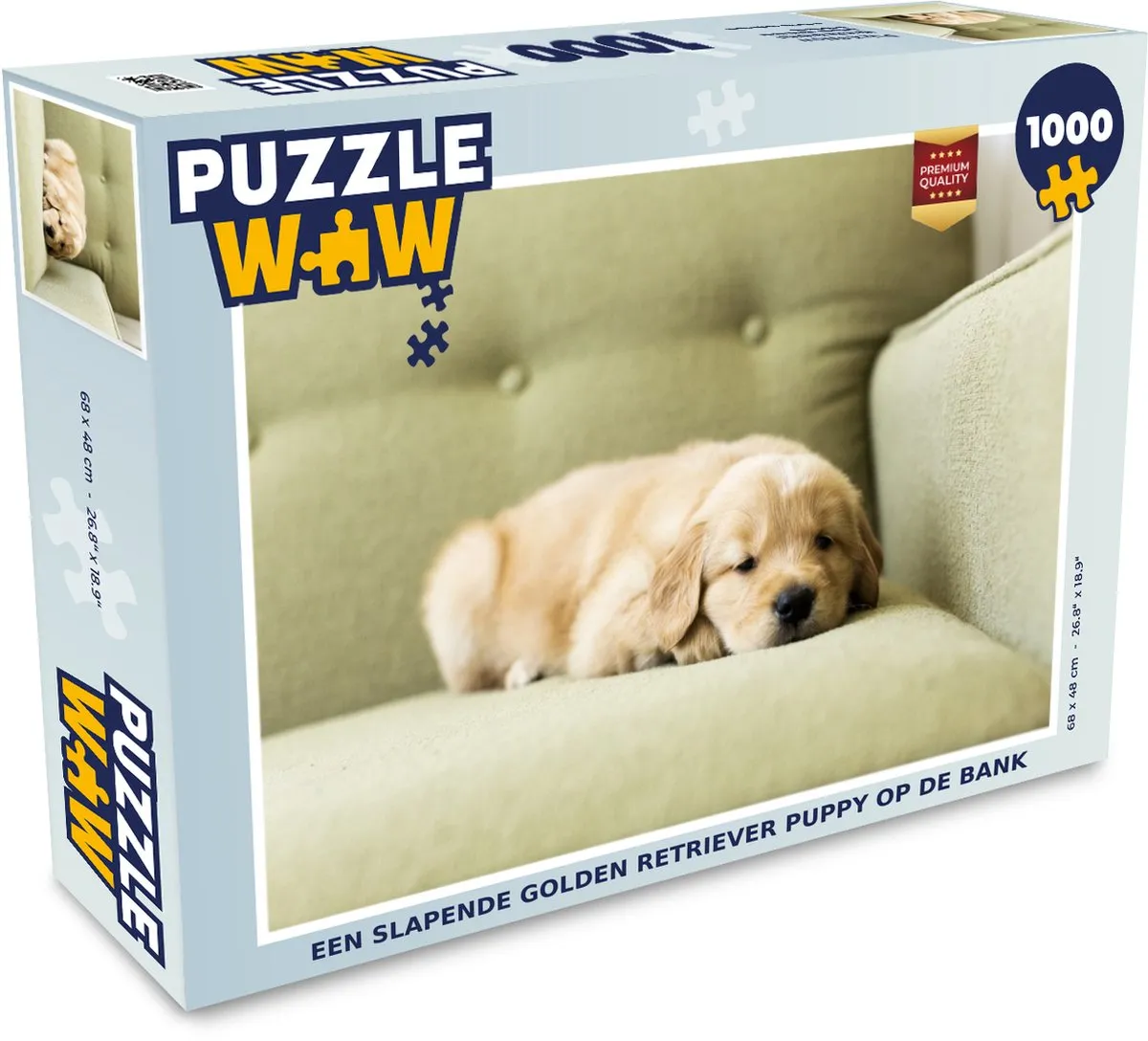 PuzzleWow Legpuzzel Een Slapende Golden Retriever 1000 Stuks - Multicolor