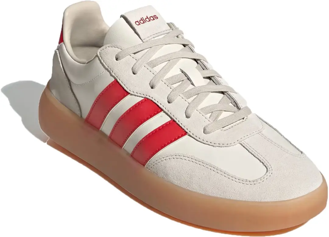 Adidas Heren Barreda Decode Sneaker Leer Streetstyle JR1231 Beige/Rood