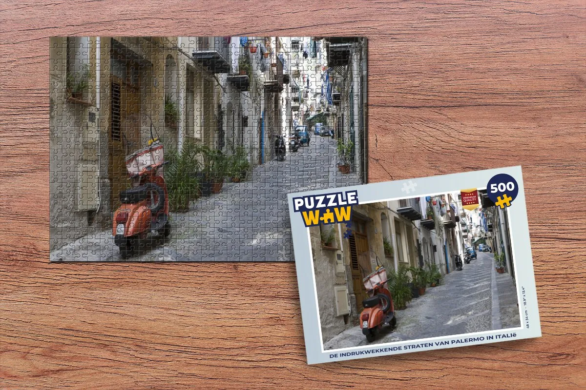 PuzzleWow Palermo Italië Legpuzzel 500 Stuks - Multicolor