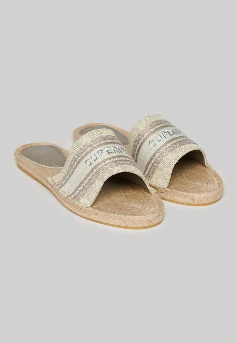 Superdry Canvas Espadrille Overlay Slippers - 38 - Moon Rock Grey - afbeelding 5 van 6