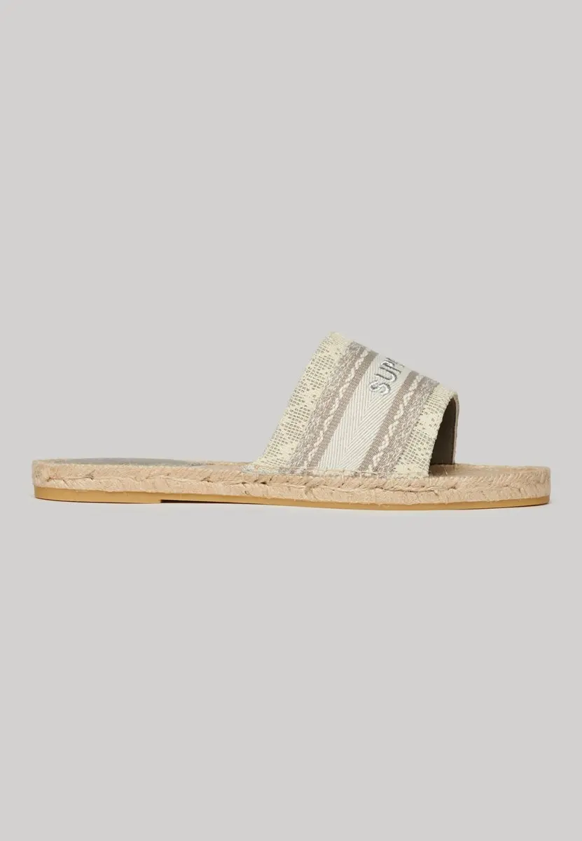 Superdry Canvas Espadrille Overlay Slippers - 38 - Moon Rock Grey - afbeelding 2 van 6