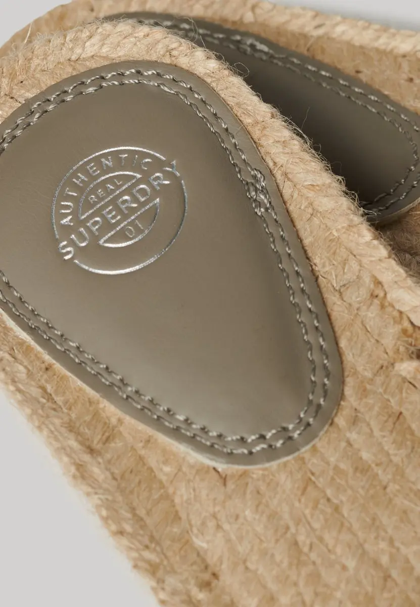 Superdry Canvas Espadrille Overlay Slippers - 38 - Moon Rock Grey - afbeelding 4 van 6