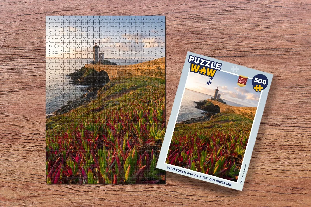PuzzleWow Legpuzzel Vuurtoren Bretagne 500 Stuks - Multicolor