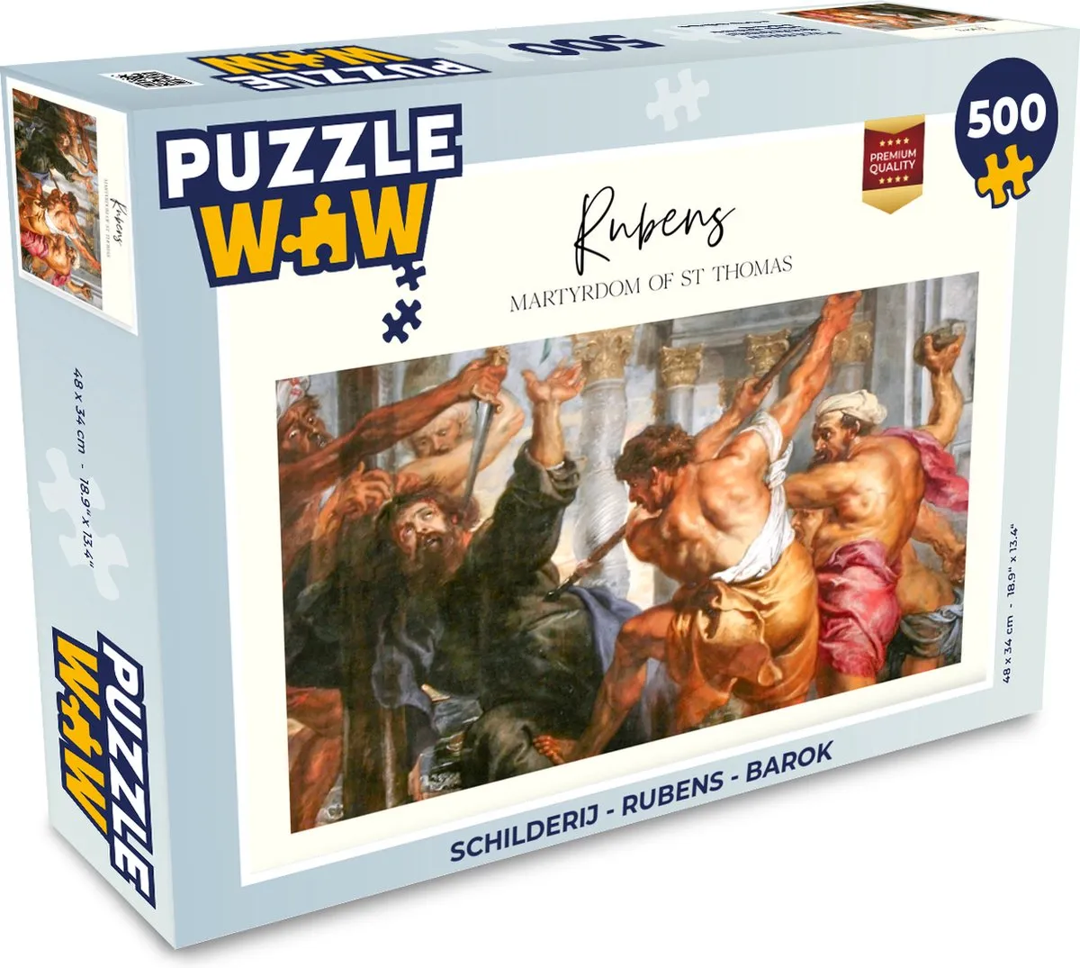 PuzzleWow Rubens Barok Legpuzzel 500 Stuks - Multicolor