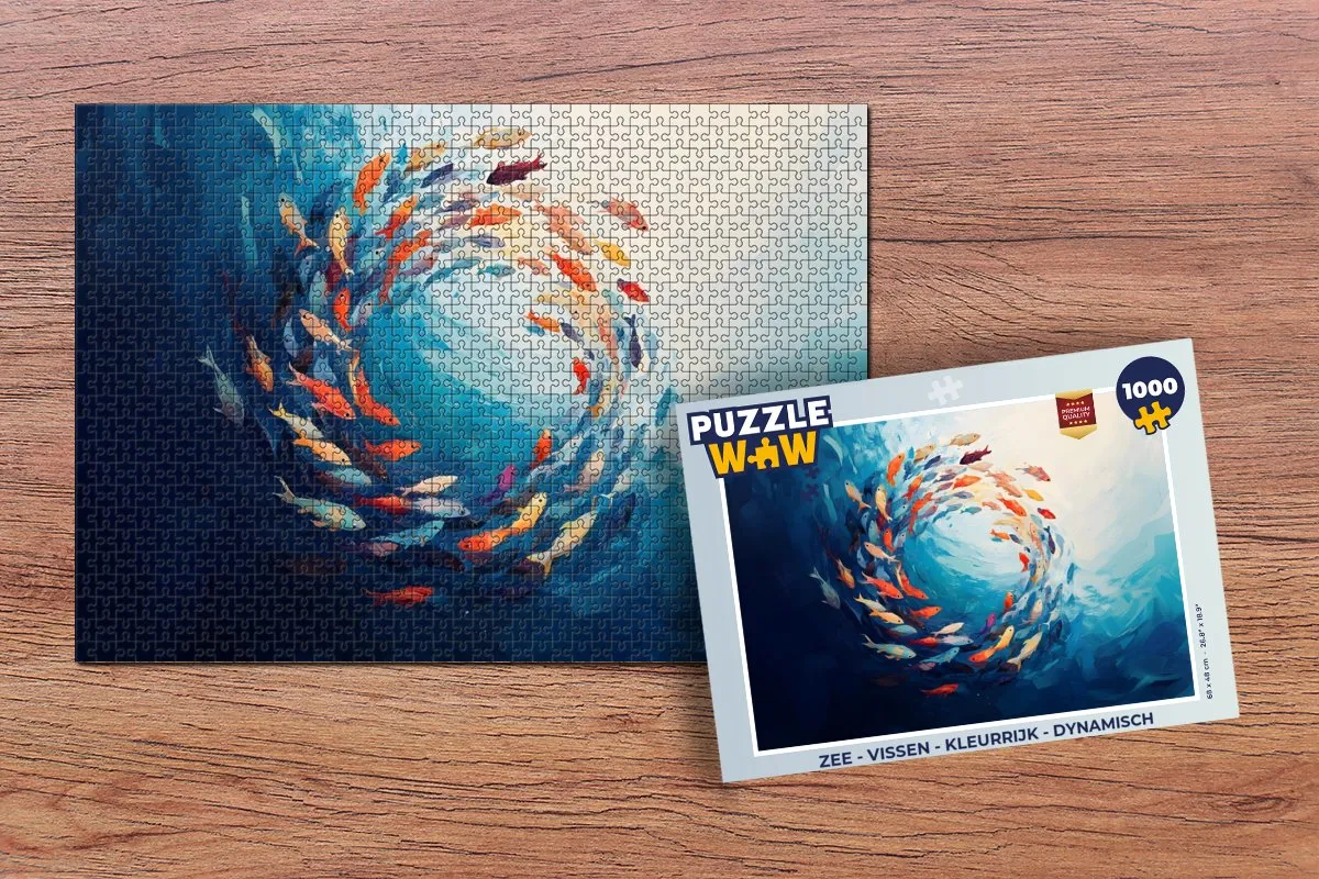 PuzzleWow Zee Vissen Legpuzzel 1000 Stuks - Dynamisch Kleurrijk