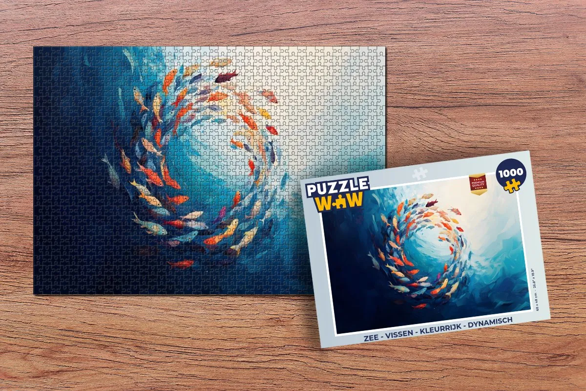 PuzzleWow Zee Vissen Legpuzzel 1000 Stuks - Dynamisch Kleurrijk