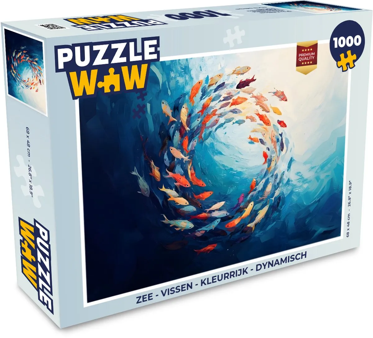 PuzzleWow Zee Vissen Legpuzzel 1000 Stuks - Dynamisch Kleurrijk