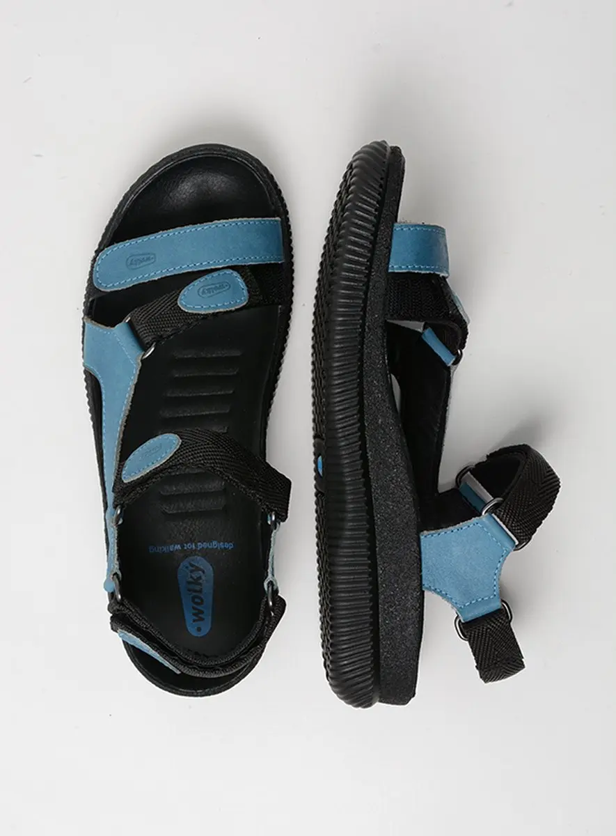 Wolky Energy Lady Sandalen - 38 - Jeans gevet leer