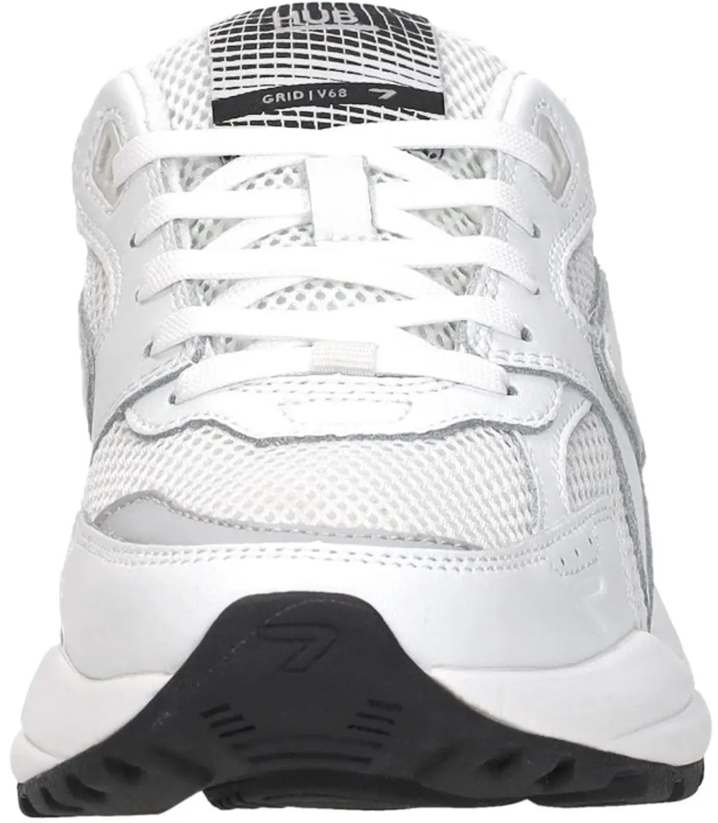 HUB Grid-w Sneakers Dames - Leren Sneaker - Wit - Maat 37 - afbeelding 3 van 6