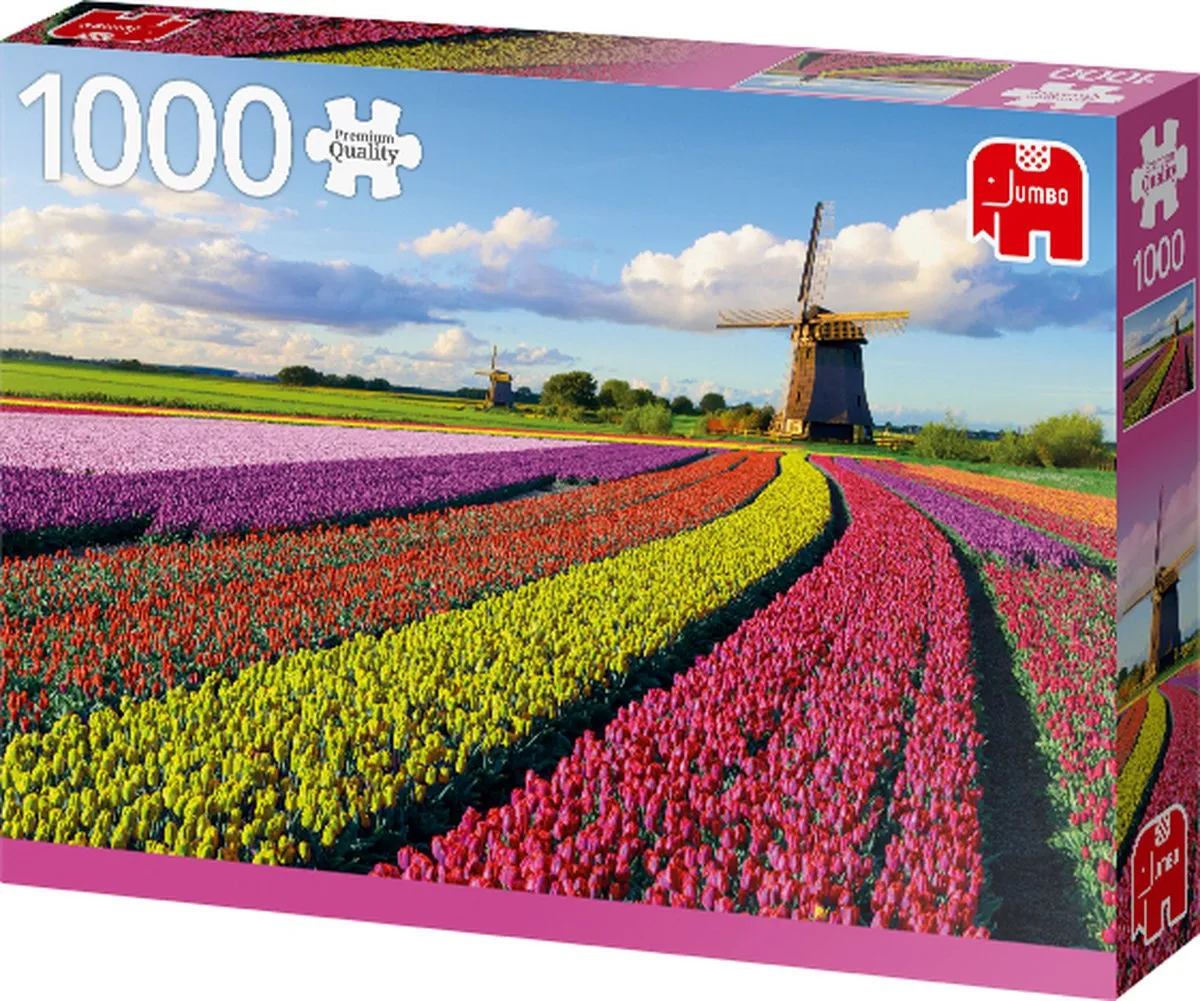 Jumbo Field of Tulips Puzzel 1000 Stuks - Roze