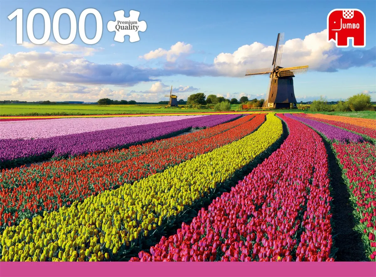 Jumbo Field of Tulips Puzzel 1000 Stuks - Roze