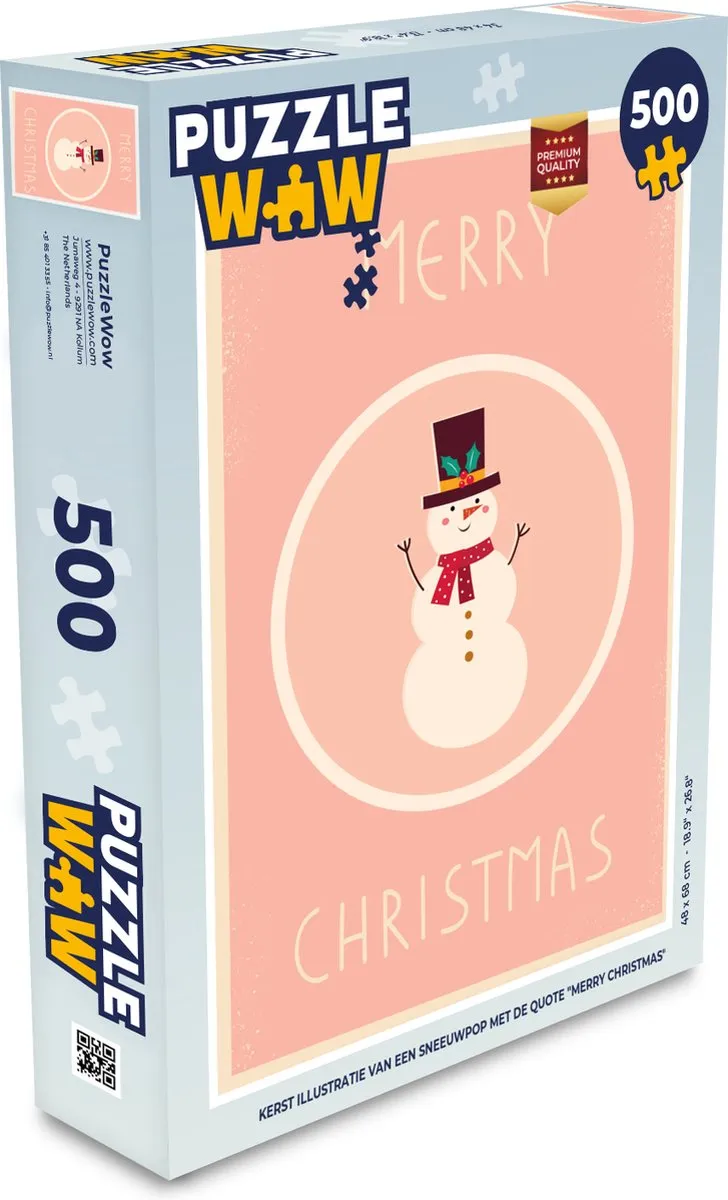PuzzleWow Sneeuwpop Legpuzzel 500 Stuks - Multicolor