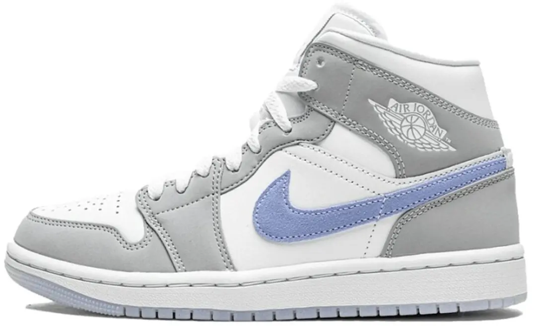 Nike Air Jordan 1 Mid, White/Aluminum-Wolf Grey, BQ6472 105, EUR 36.5