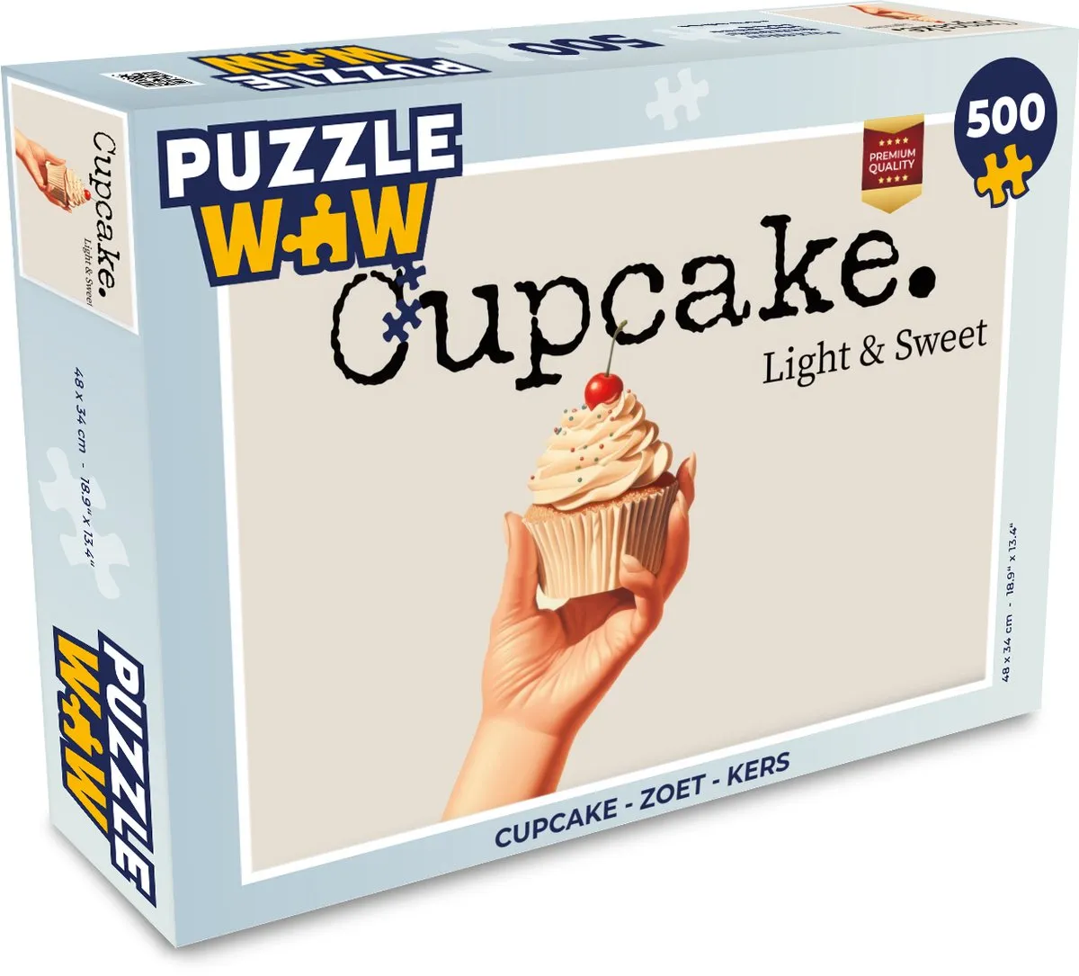 PuzzleWow Cupcake Legpuzzel 500 Stuks - Cupcake/Kers