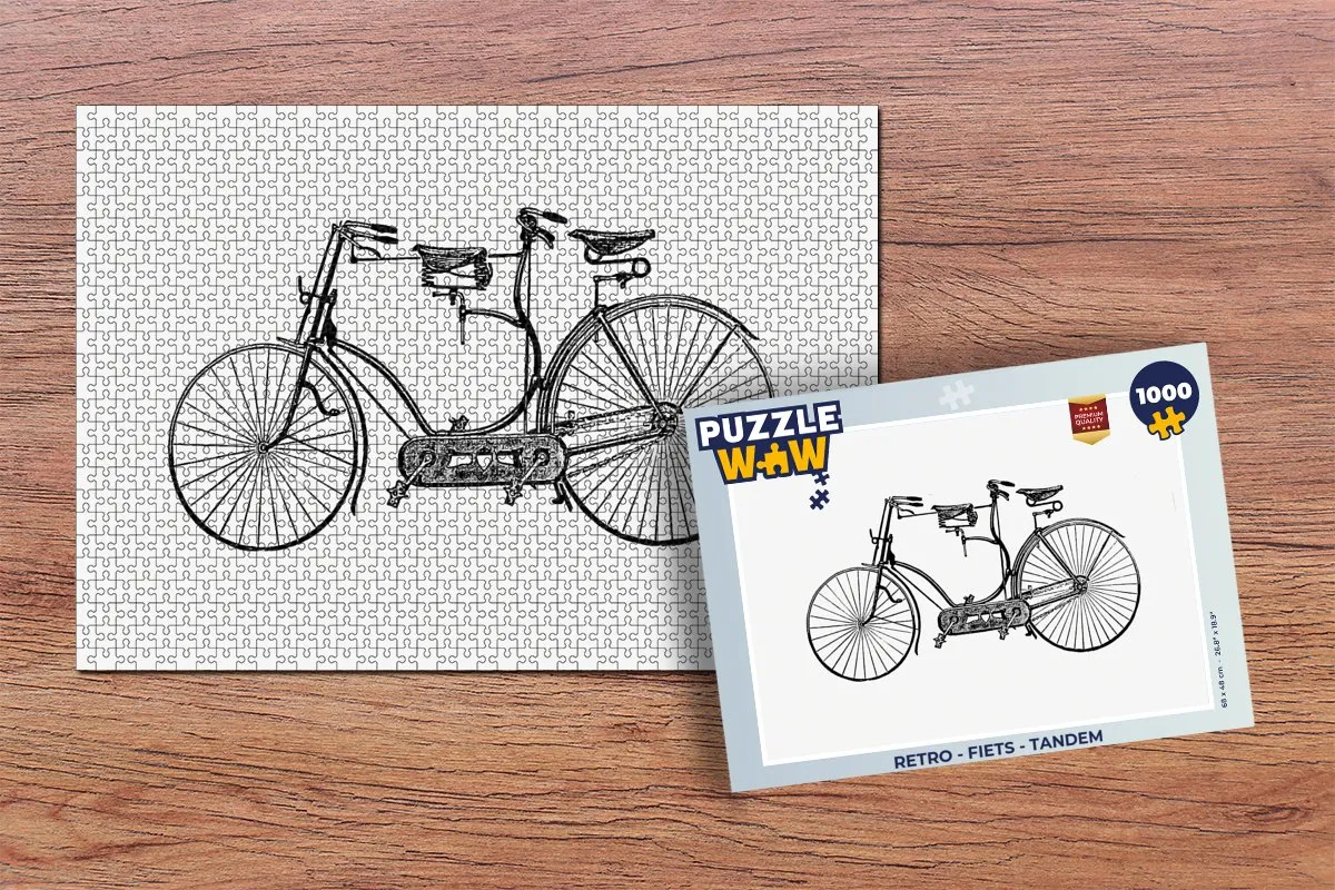 PuzzleWow Retro Tandem Legpuzzel 1000 Stuks - Multicolor
