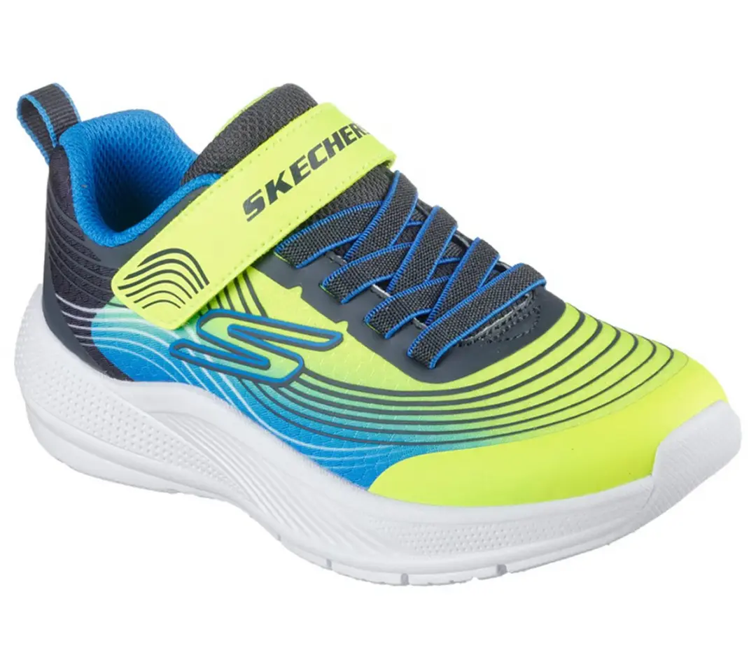 Skechers Microspec Advance Sneakers - Kinderen - Maat 29 - Geel/Blauw - afbeelding 3 van 6