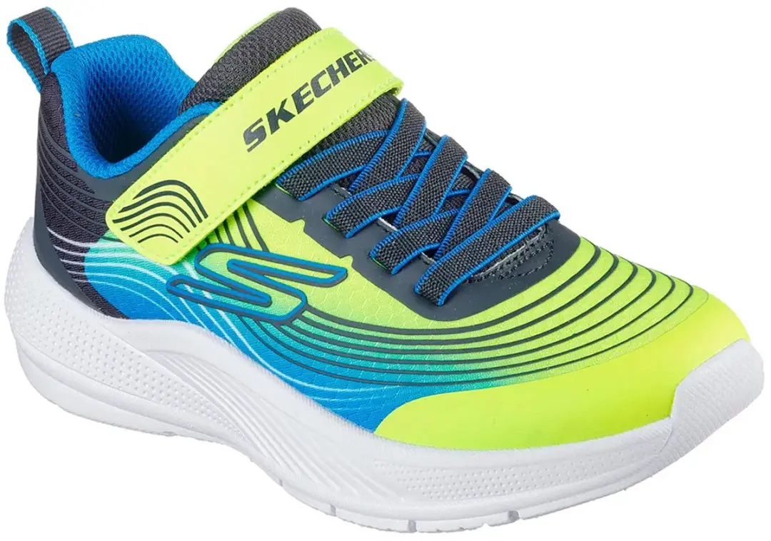 Skechers Microspec Advance Sneakers - Kinderen - Maat 29 - Geel/Blauw - afbeelding 4 van 6
