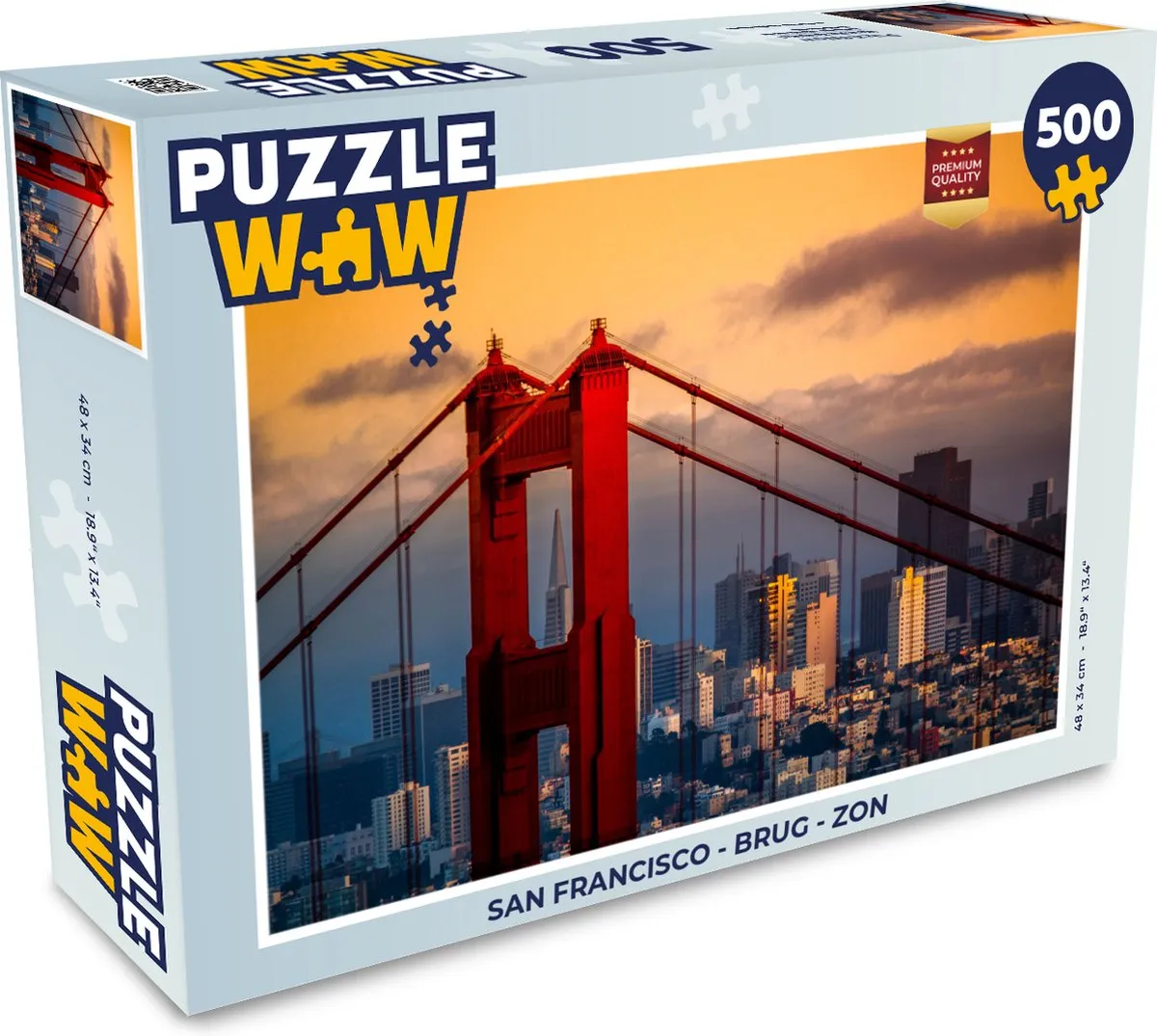 PuzzleWow San Francisco Brug Legpuzzel 500 Stuks - Multicolor