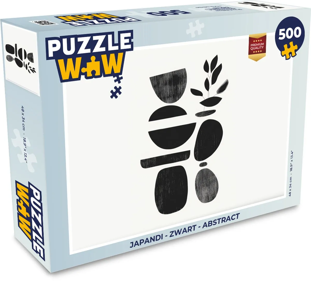 PuzzleWow Japandi Legpuzzel 500 Stuks - Zwart