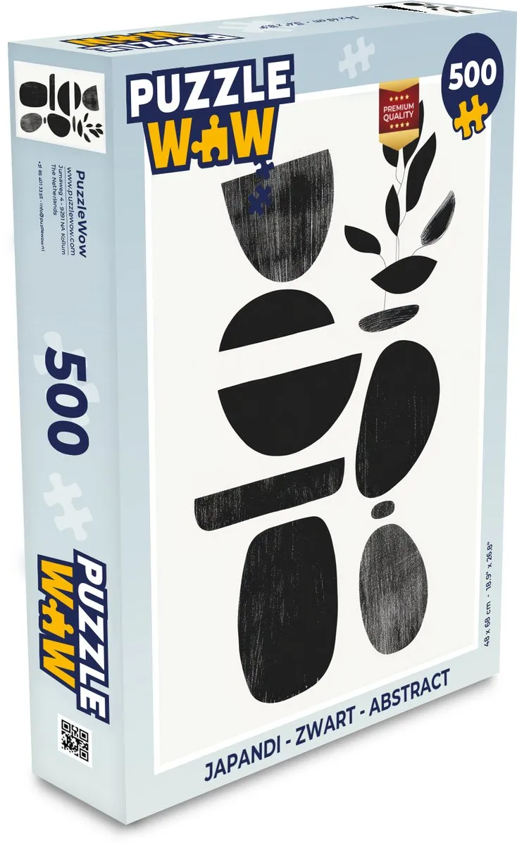 PuzzleWow Japandi Legpuzzel 500 Stuks - Zwart