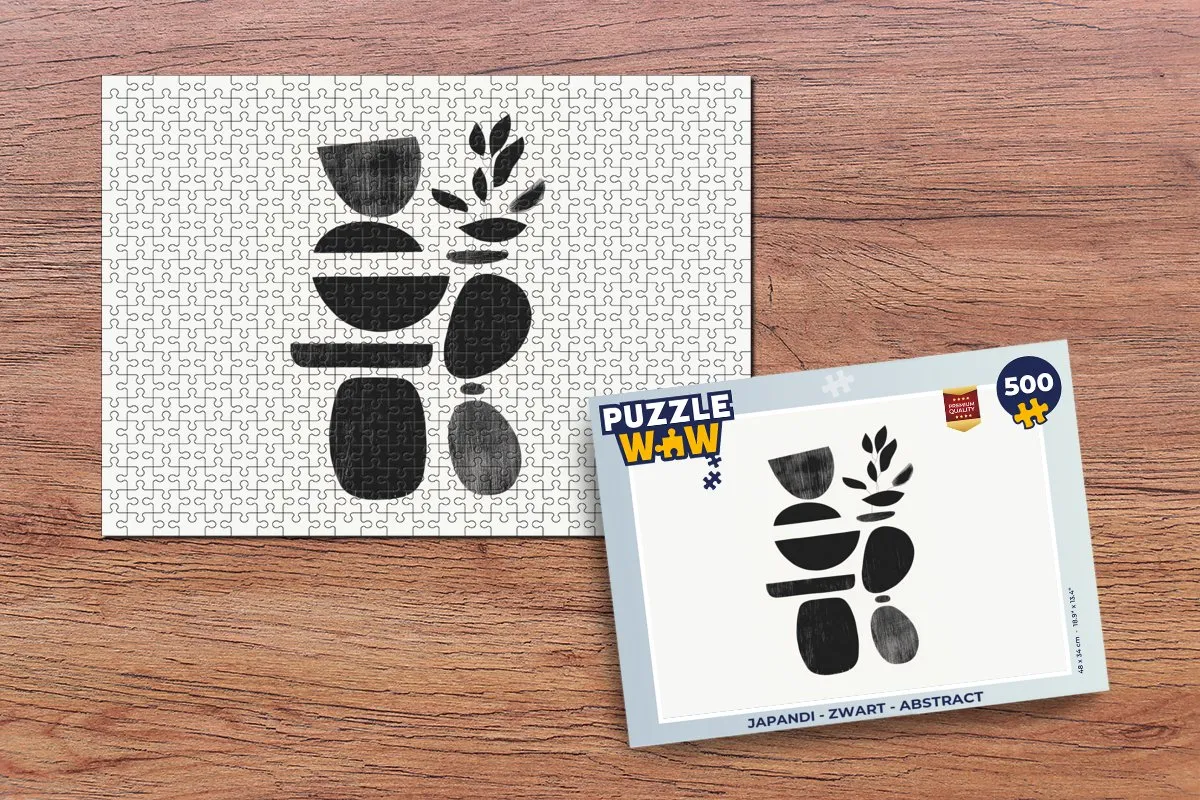 PuzzleWow Japandi Legpuzzel 500 Stuks - Zwart