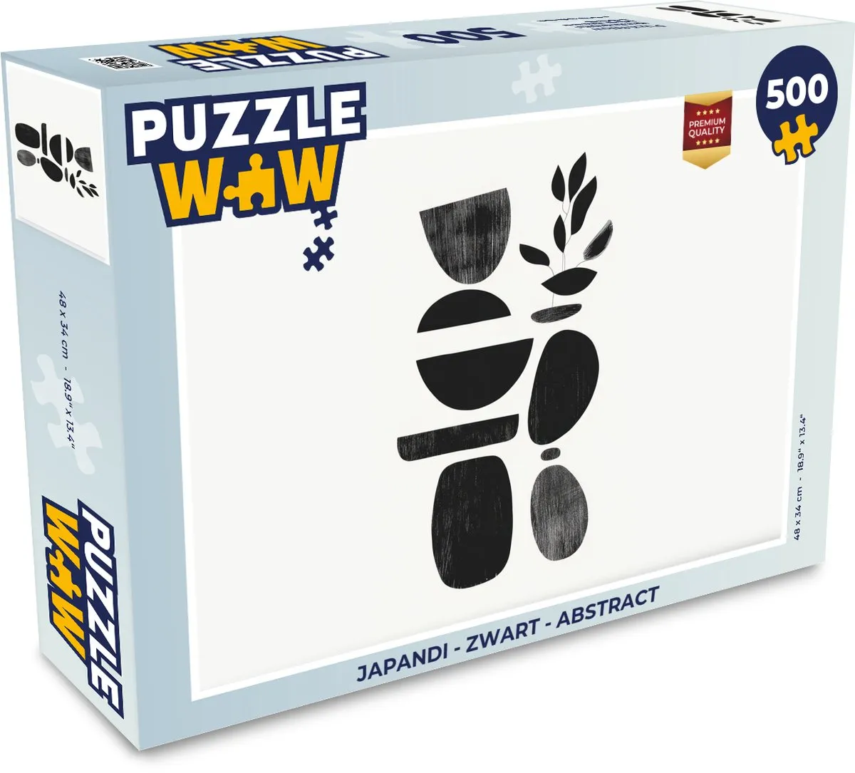 PuzzleWow Japandi Legpuzzel 500 Stuks - Zwart