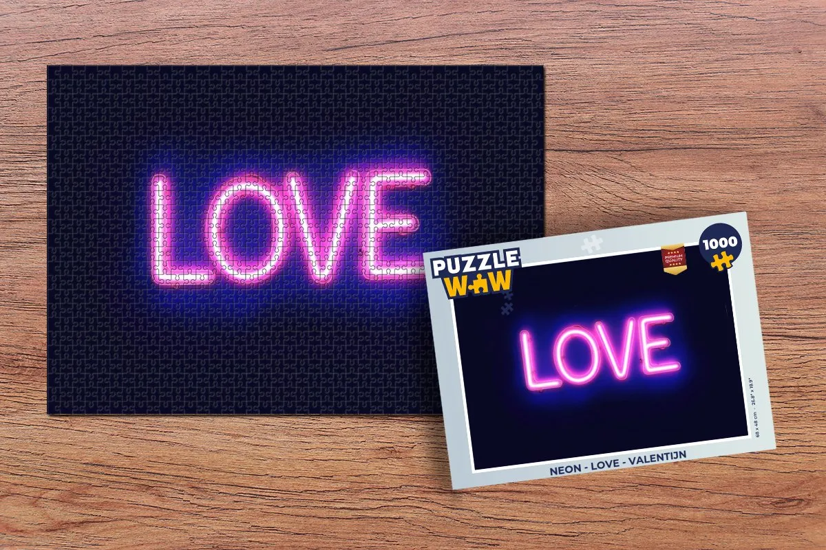 PuzzleWow Neon Love Legpuzzel 1000 Stuks