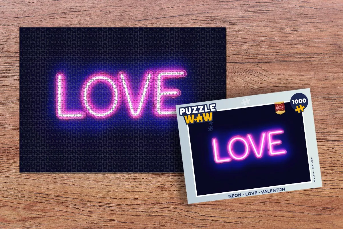 PuzzleWow Neon Love Legpuzzel 1000 Stuks