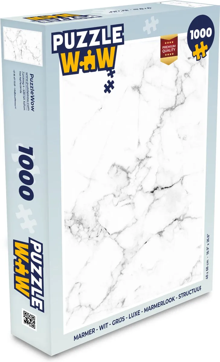 PuzzleWow Marmerlook Legpuzzel 1000 Stuks - Multicolor