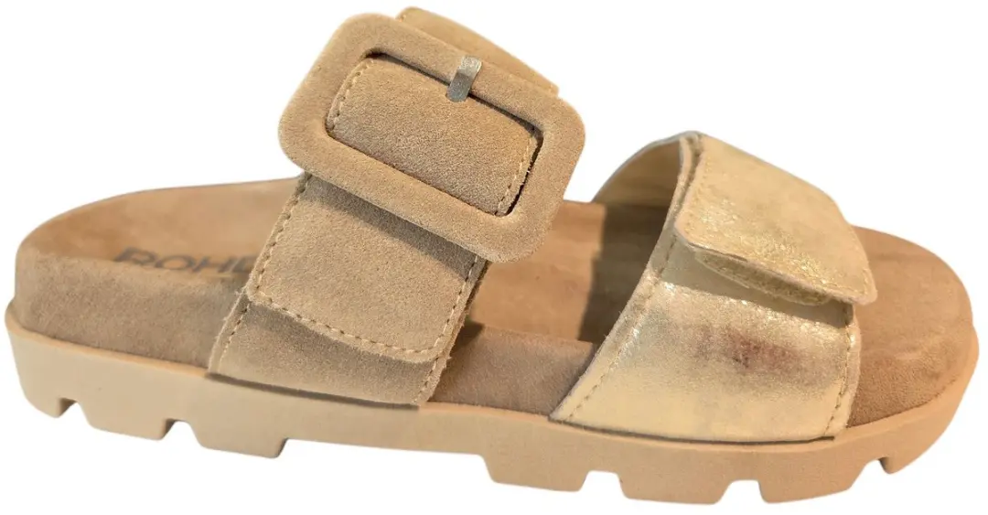 Rohde 6313 29 Slippers Beige en Goud Leer en Suede Dames