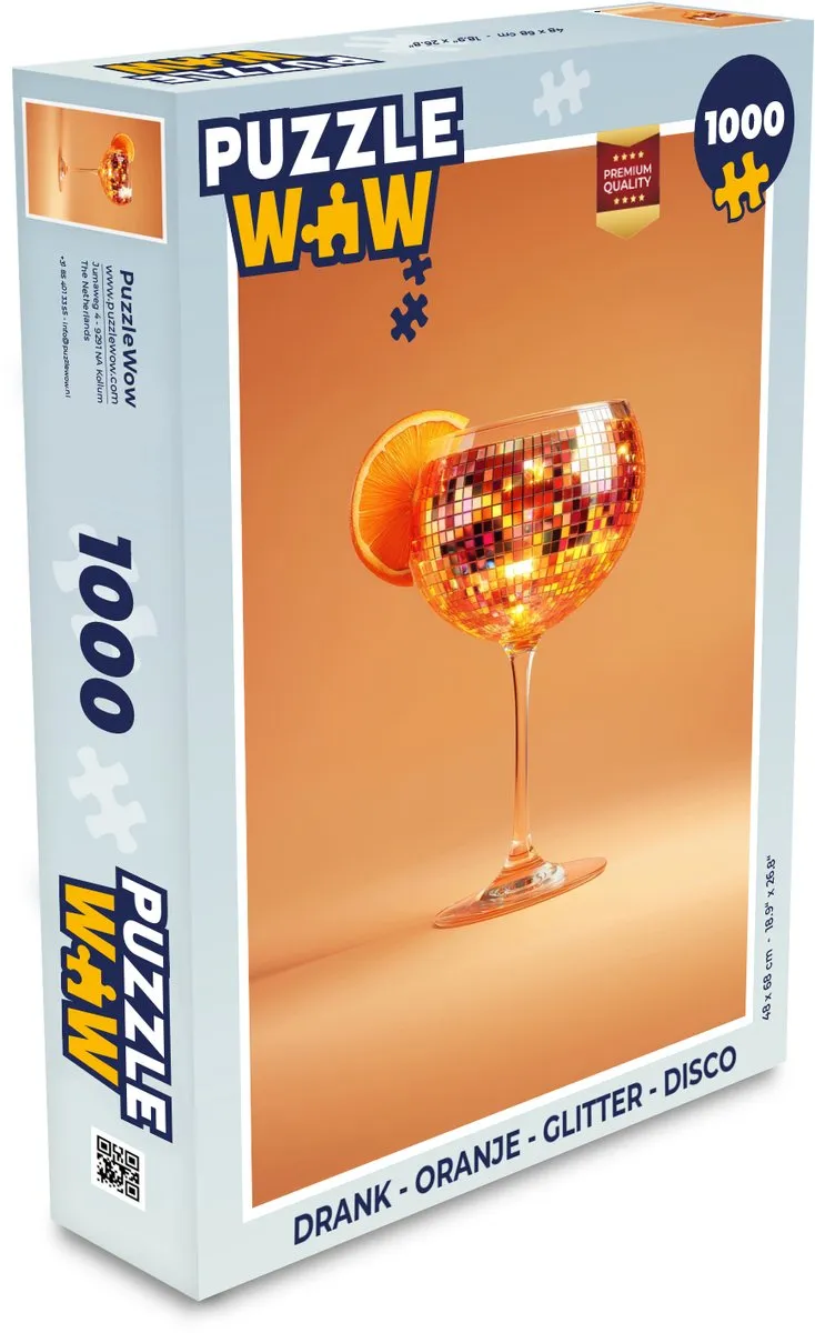 PuzzleWow Disco Cocktail Legpuzzel 1000 Stuks - Oranje