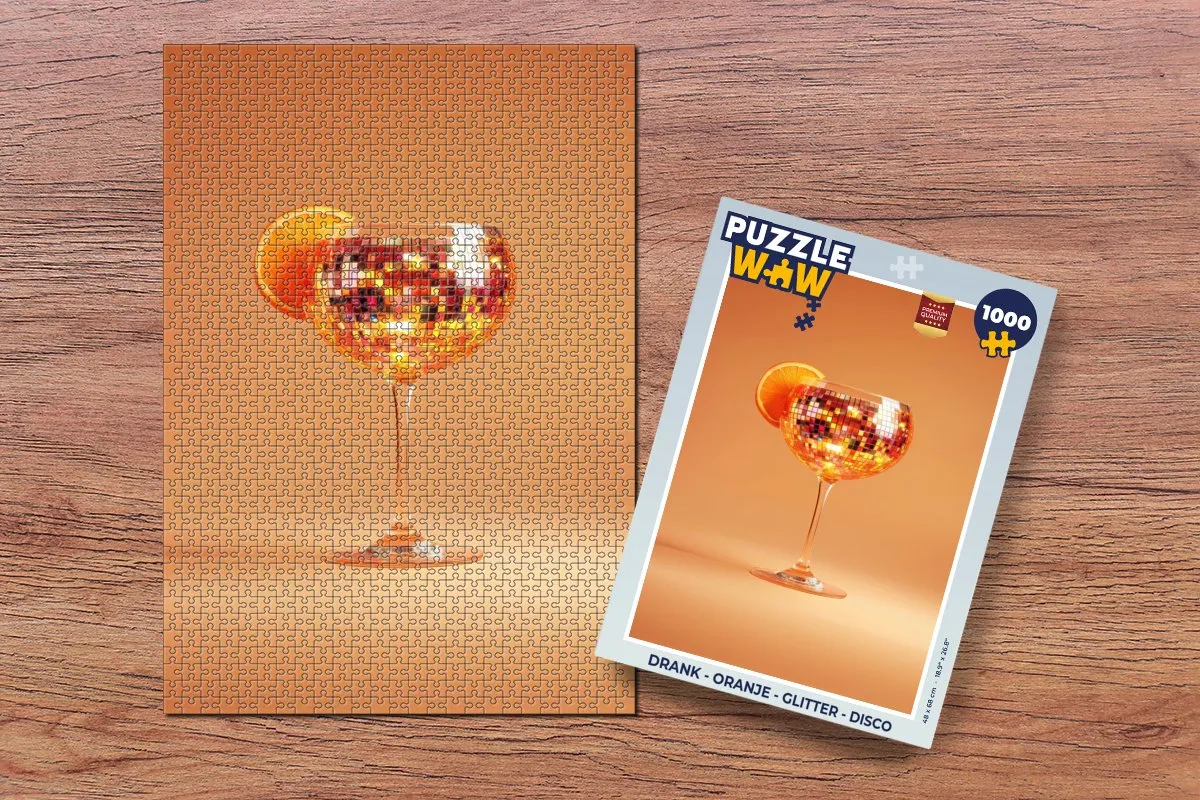PuzzleWow Disco Cocktail Legpuzzel 1000 Stuks - Oranje