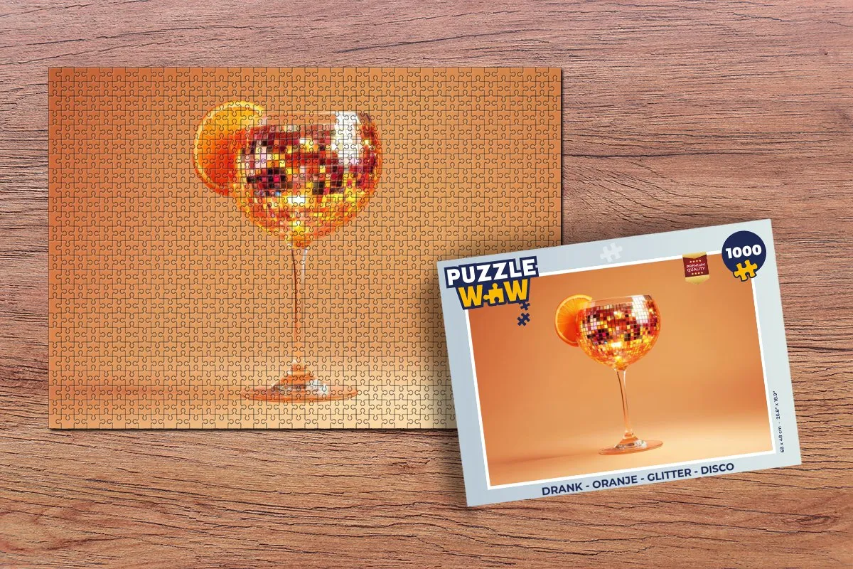 PuzzleWow Disco Cocktail Legpuzzel 1000 Stuks - Oranje