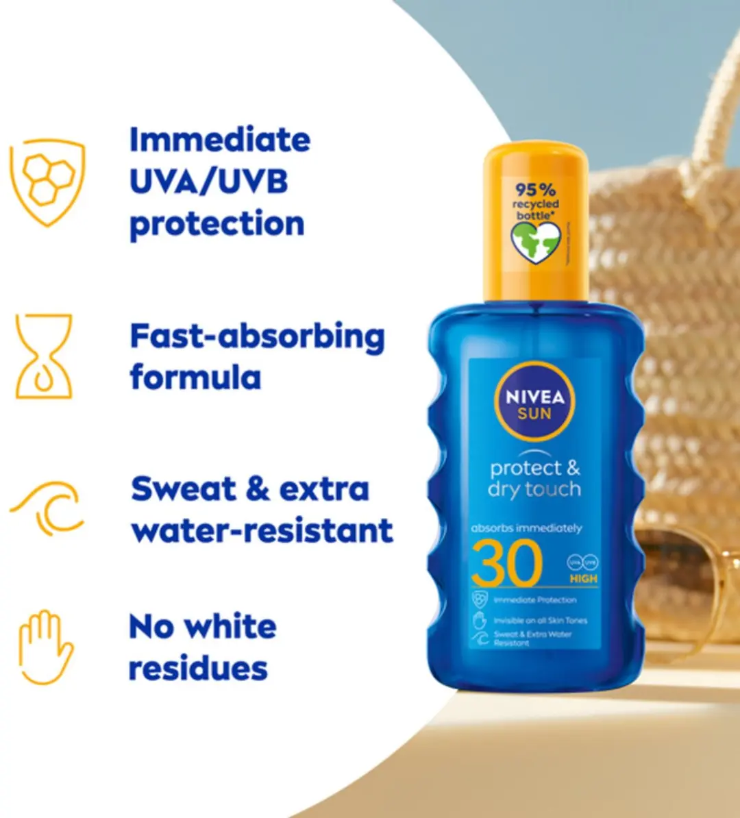 NIVEA SUN Protect & Dry Touch Transparante Zonnebrand 200ml - SPF 30 - afbeelding 6 van 6