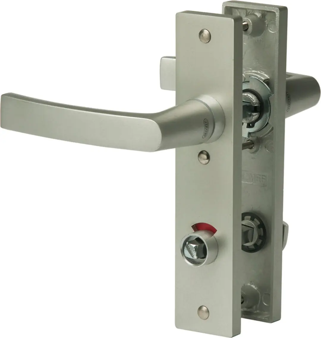 Nemef Deurkrukgarnituur F1 DIN Links 3251 - 8x72mm - Aluminium - afbeelding 2 van 2