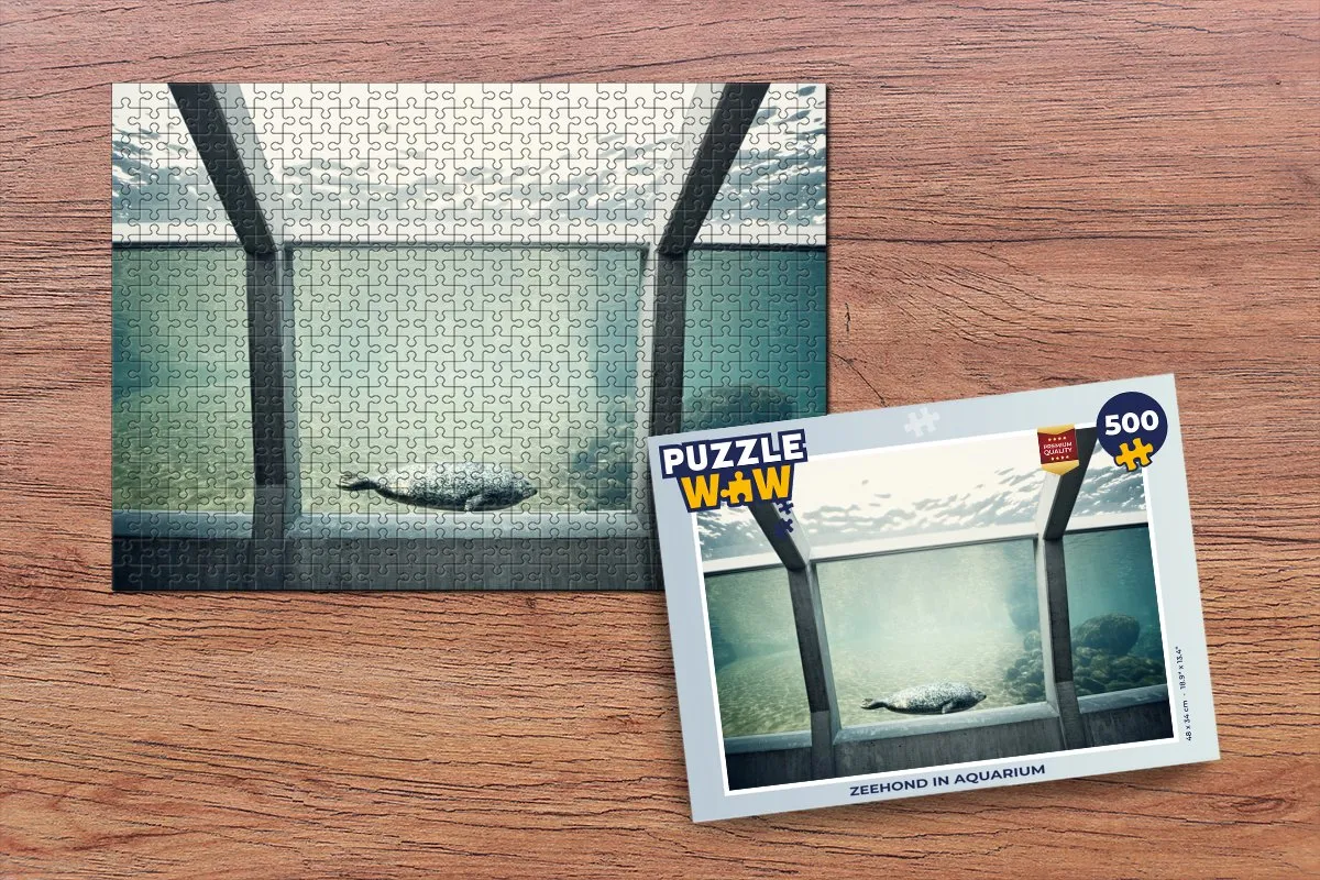 PuzzleWow Legpuzzel Zeehond in Aquarium 500 Stuks - Multicolor