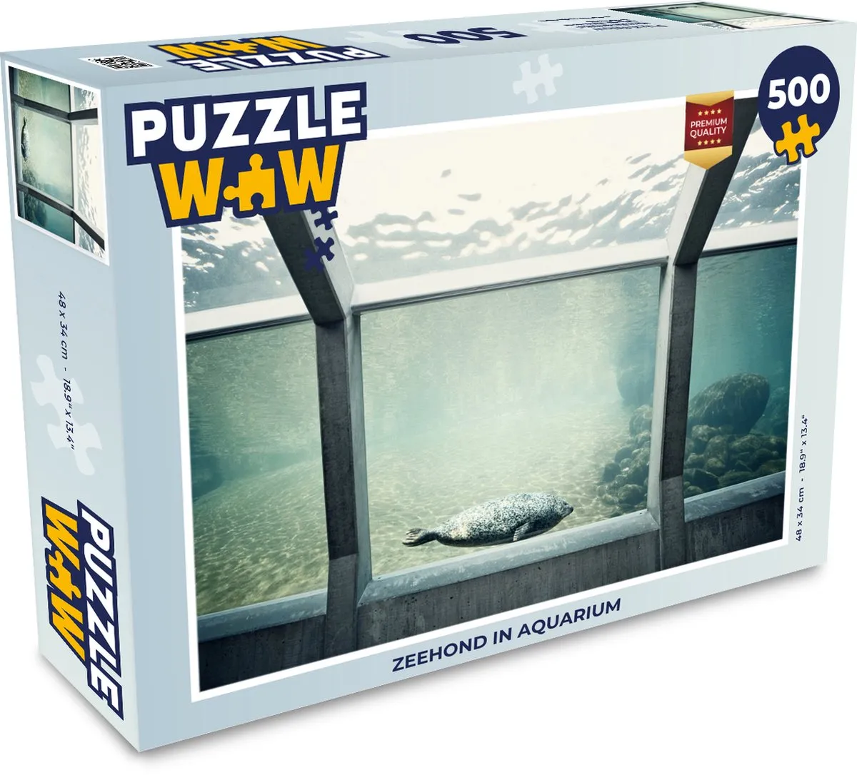 PuzzleWow Legpuzzel Zeehond in Aquarium 500 Stuks - Multicolor
