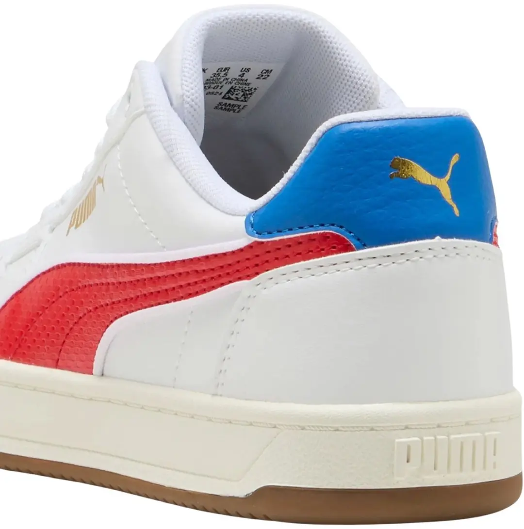 PUMA Caven 2.0 Retro Sneakers Junior - 37.5 - Wit/Rood/Blauw - afbeelding 2 van 6