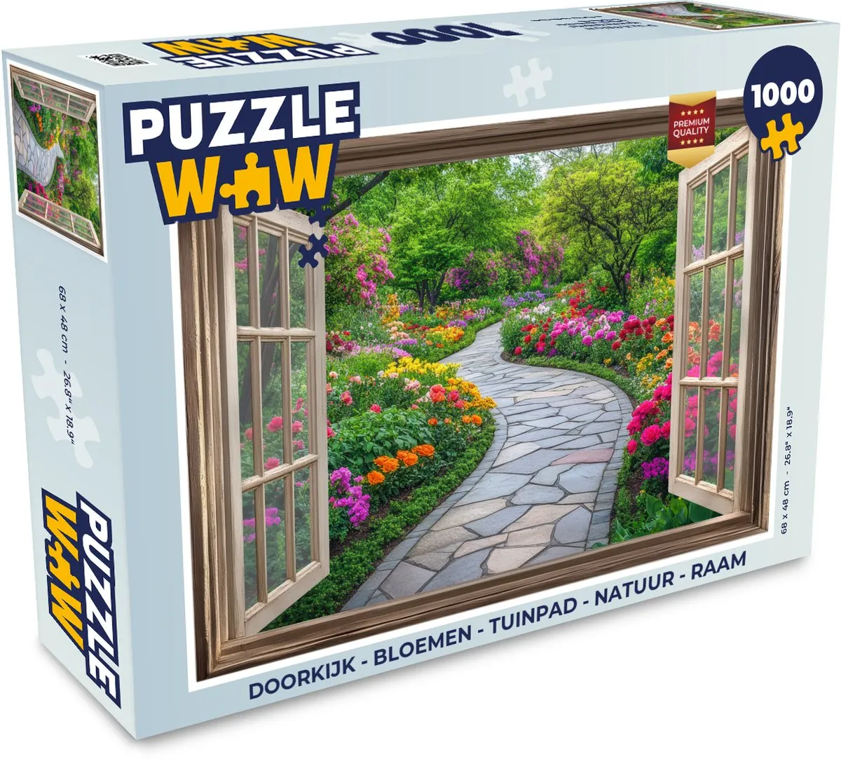 PuzzleWow Bloemen Tuinpad Legpuzzel 1000 Stuks