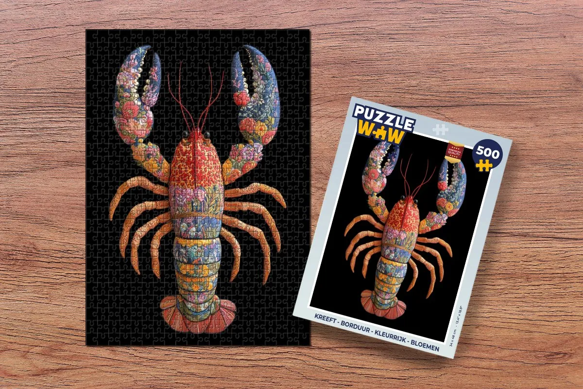 PuzzleWow Kreeft Borduur Legpuzzel 500 Stuks - Kleurrijk