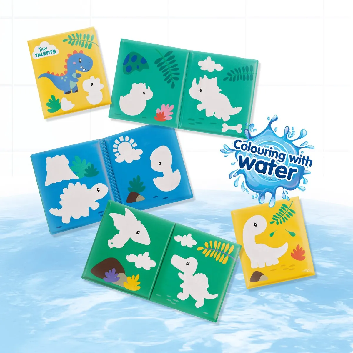 SES Creative Tiny Talents Waterkleurboek Dinosaurussen HC13215 - Multicolor