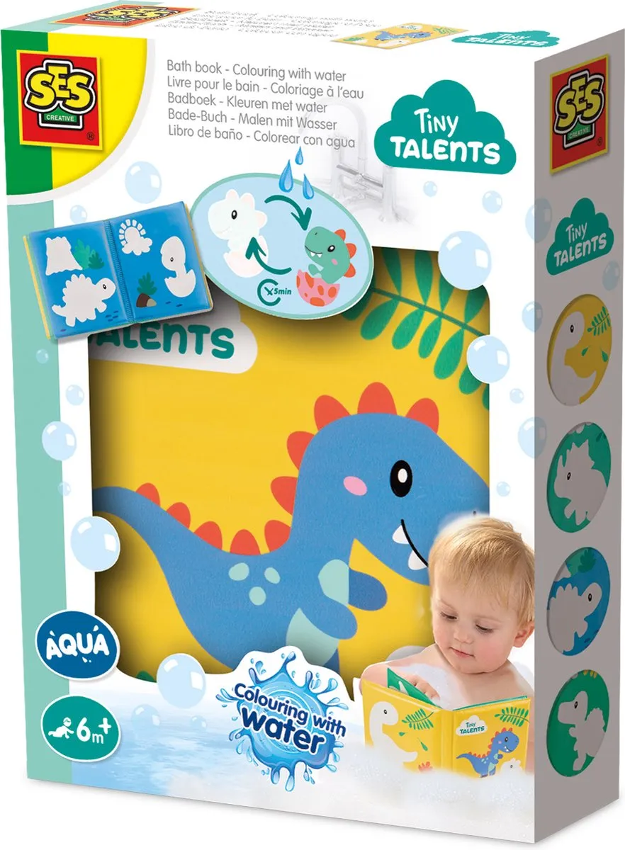 SES Creative Tiny Talents Waterkleurboek Dinosaurussen HC13215