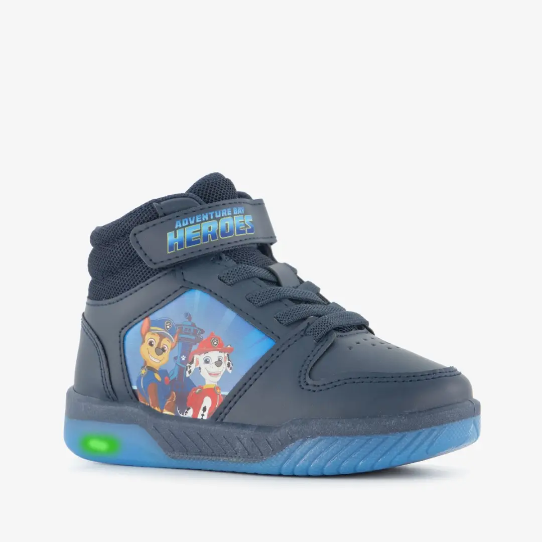 Paw Patrol hoge jongens sneakers met lichtjes blauw