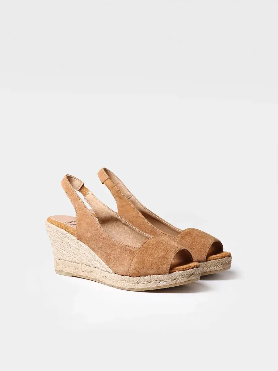 Espadrille met open sleehak voor dames