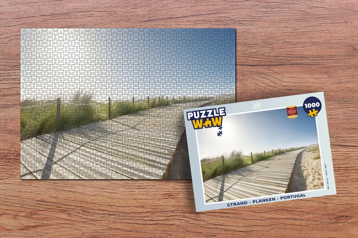 PuzzleWow Strand Planken Portugal Legpuzzel 1000 Stuks - Multicolor