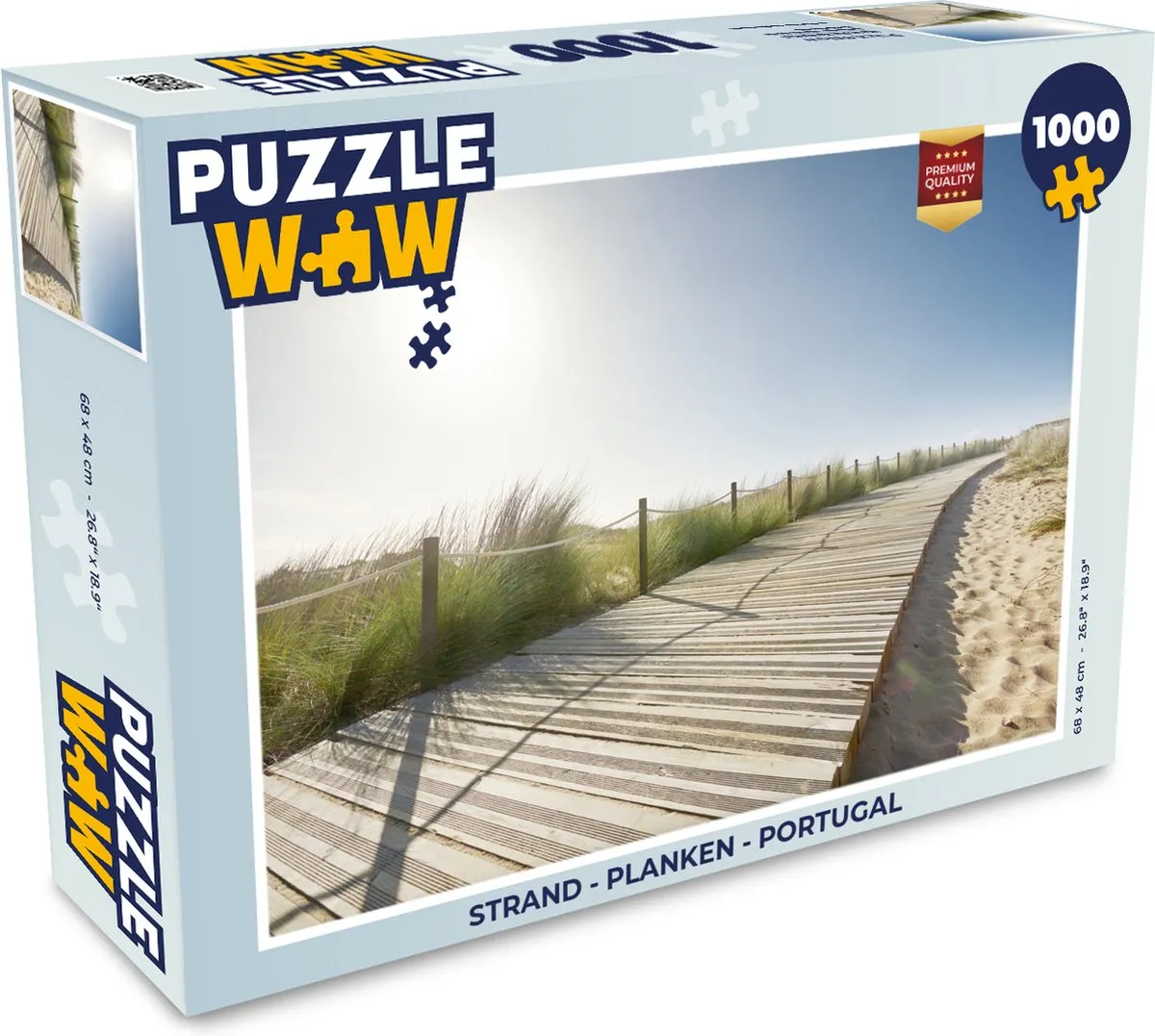 PuzzleWow Strand Planken Portugal Legpuzzel 1000 Stuks - Multicolor