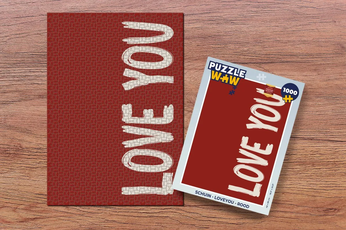 PuzzleWow Loveyou Legpuzzel 1000 Stuks - Rood