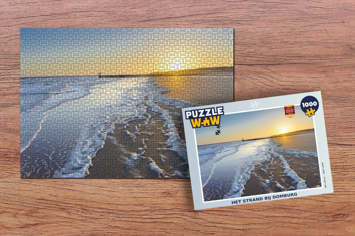PuzzleWow Het Strand bij Domburg Legpuzzel 1000 Stuks - Multicolor